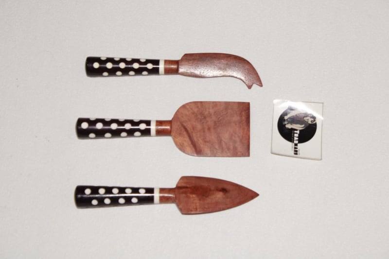 Wooden Three Small Spoon Set With Resin Handle — Wood & Resin