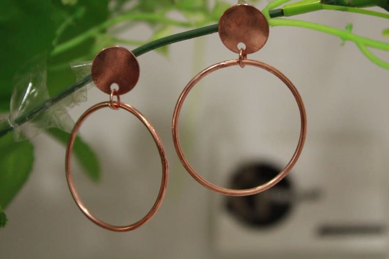 Circle Shape Copper Earrings — Copper