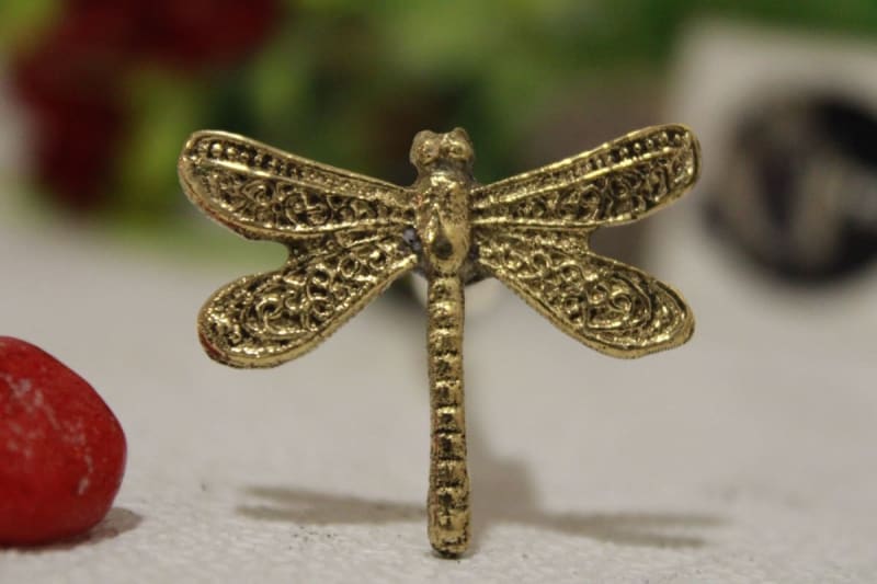 Brass Knob In Dragonfly Shape