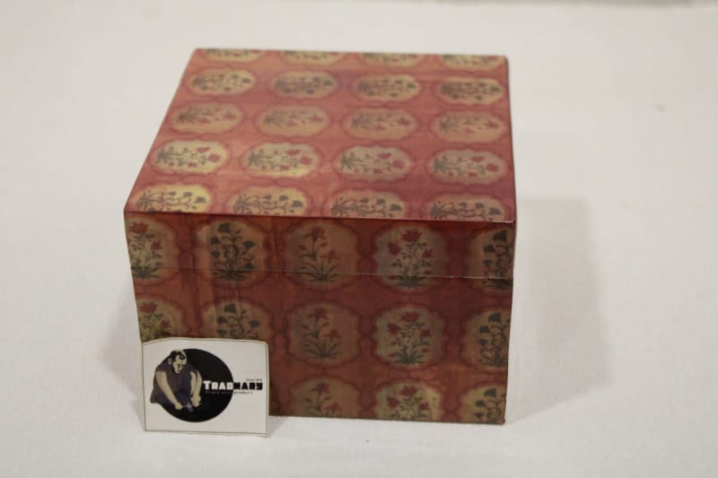 Enamel Painted Wooden Box In Flower Design