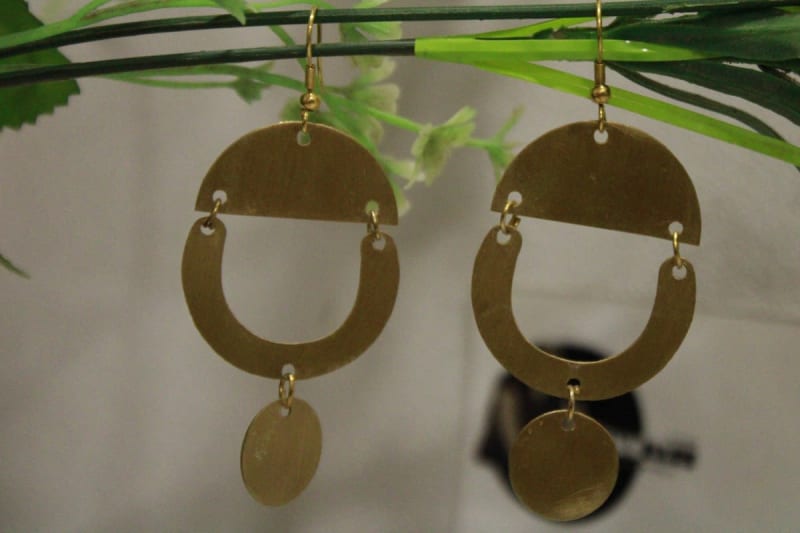 Brass Earrings In Half Oval & Semicircle Shape — Brass