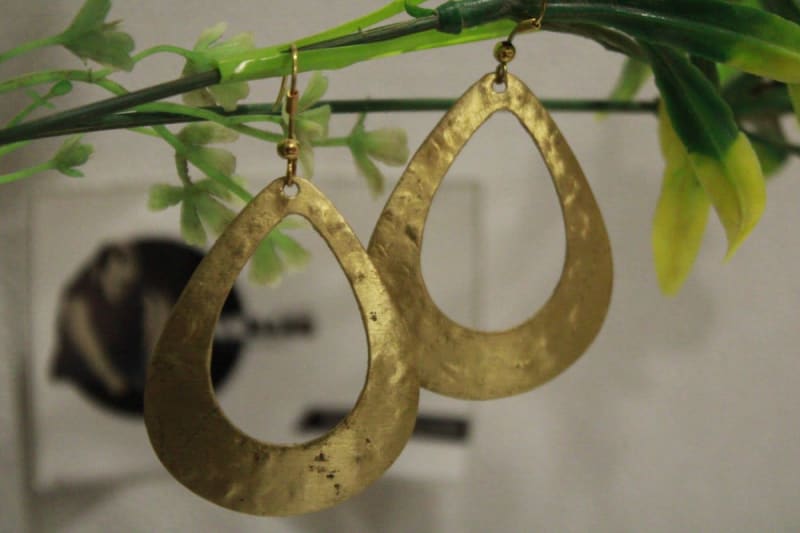 Brass Earrings In Oval Shape — undefined