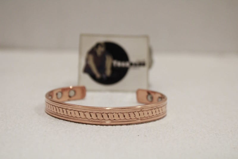 Magnetic Copper Cuff With Thin Etched Design — Copper