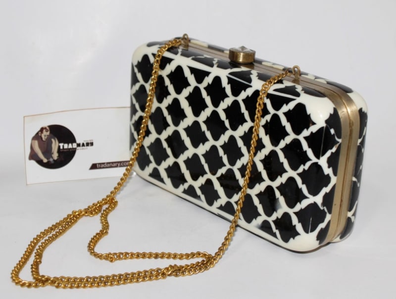 RESIN CLUTCH HANDBAG — Resin