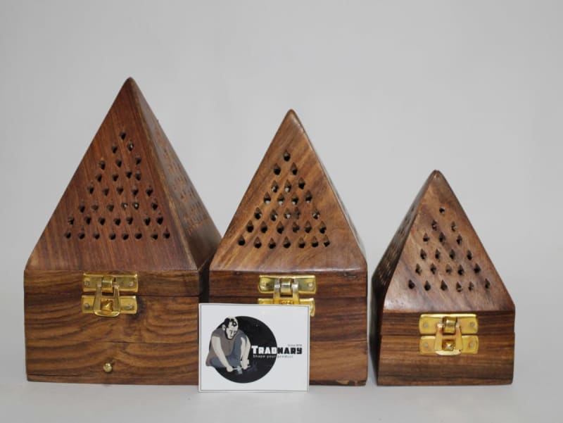 PYRAMID SHAPE CONE BURNER SET — WOOD