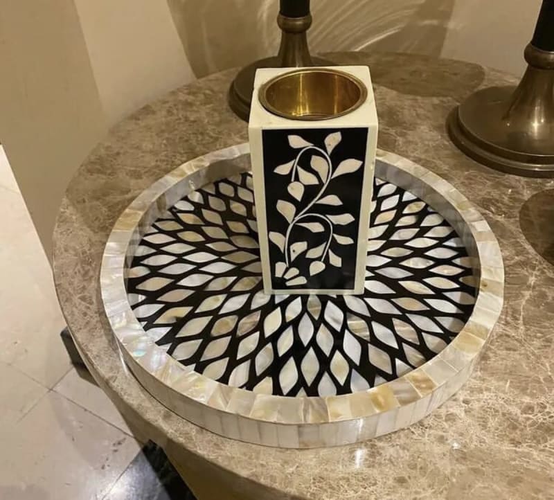 MOP Inlay Tray, Bakhoor Burner And Box