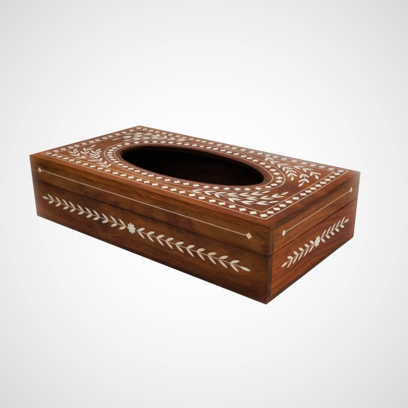 Mother of pearl Inlay Wooden Tissue Box
