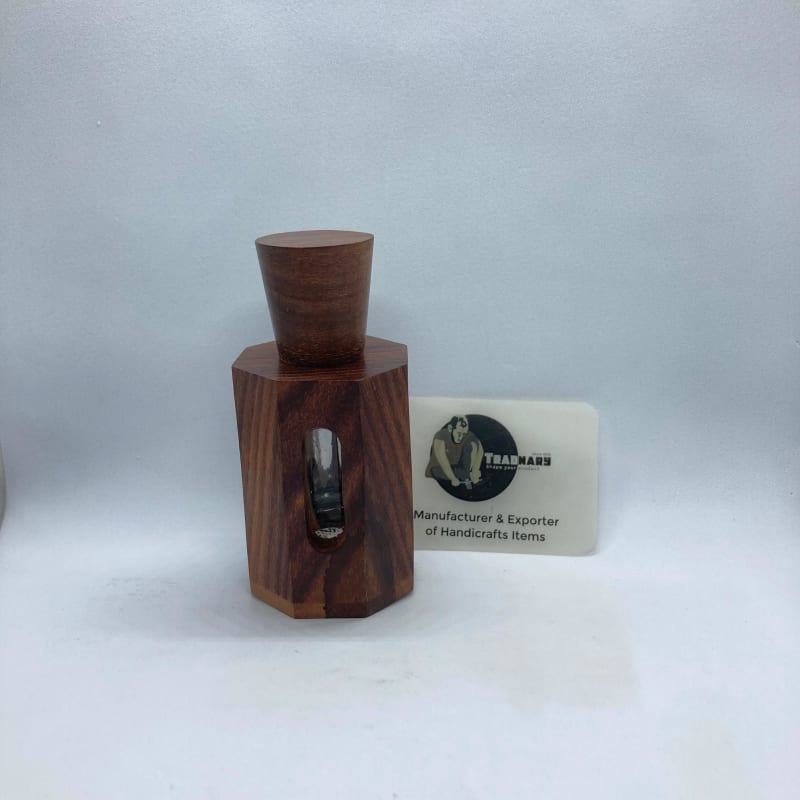 Handmade Octagonal Wooden Attar Bottle in Acacia Wood