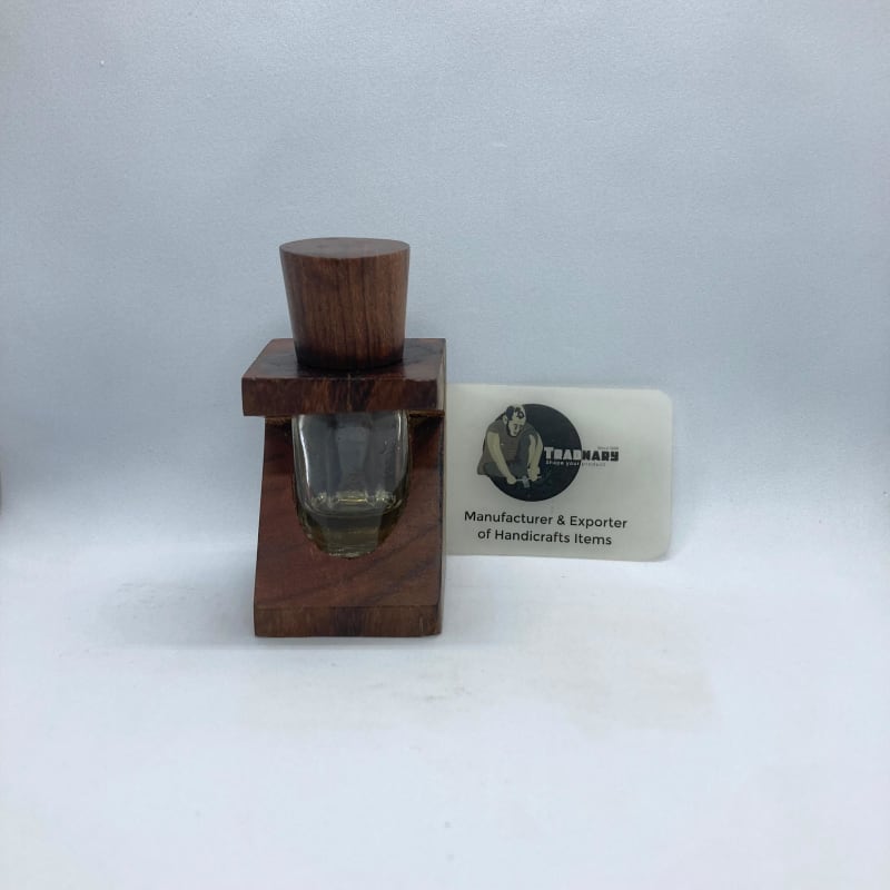 Handmade Wooden Roll-On Attar Bottle in Acacia Wood
