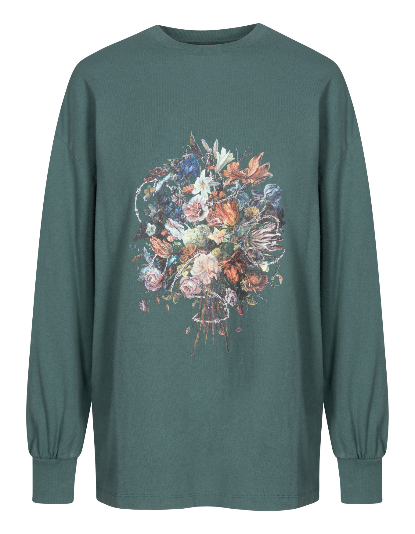 Boxy Tee Long Sleeve, Dusty Green image number 1