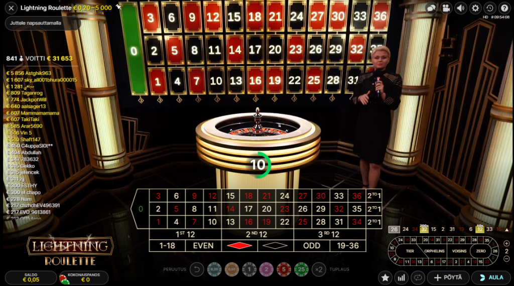 Lightning Roulette livepeli