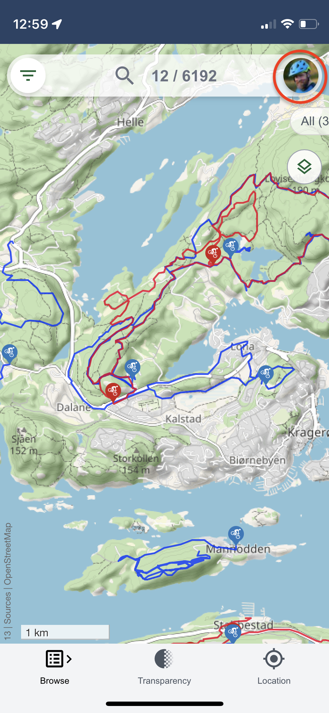 Open trailguide app settings