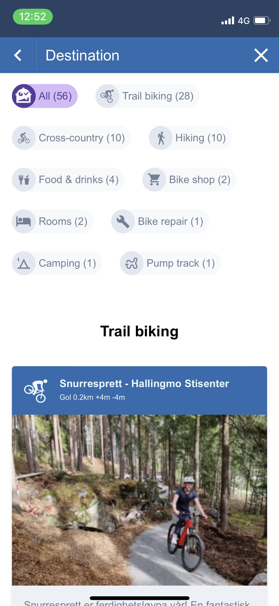 Landing page of Hallingdal Rides