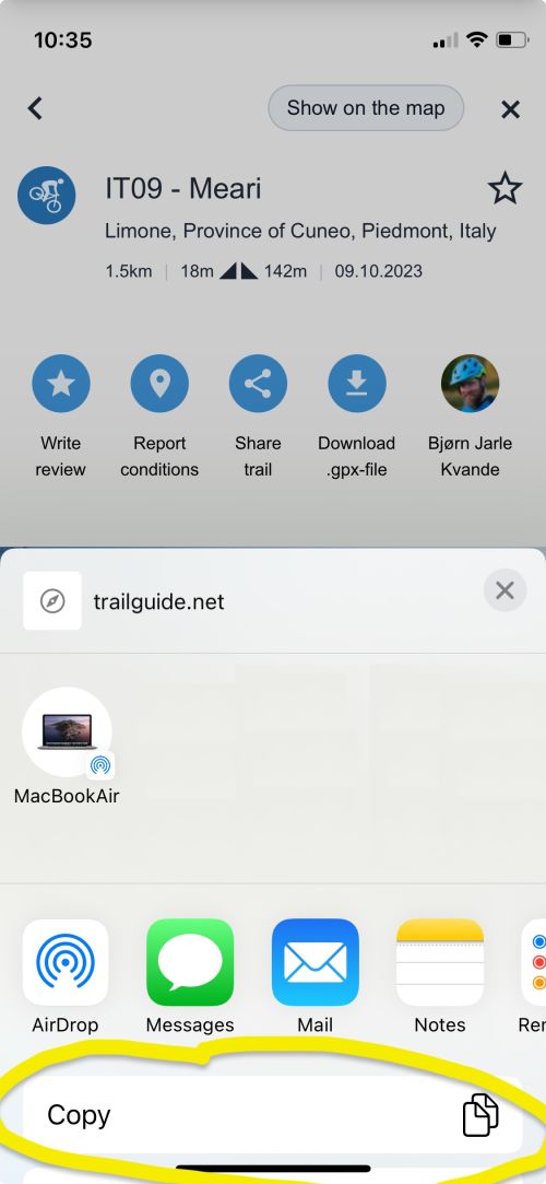 Use share dialog