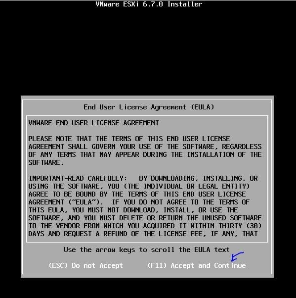 free vmware esxi 6.7 installation process