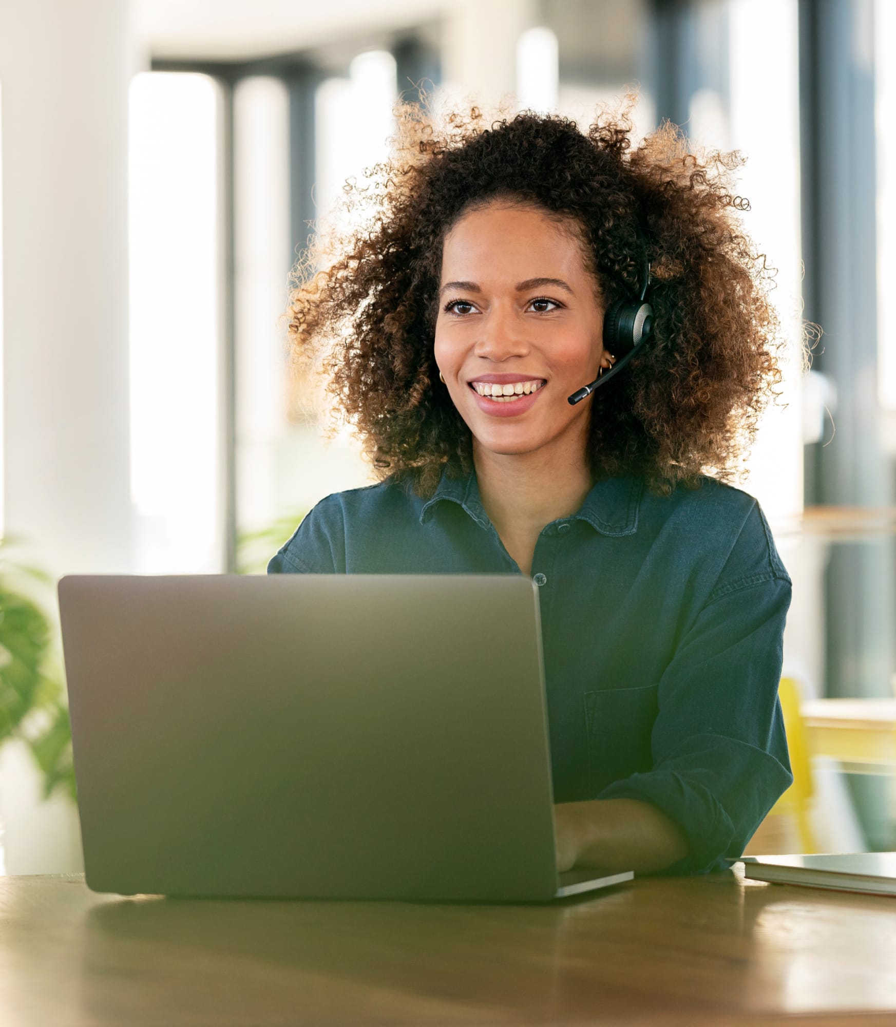 woman working at desk