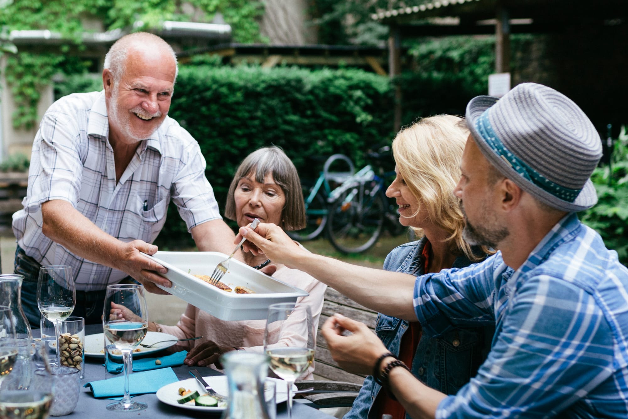 family having dinner