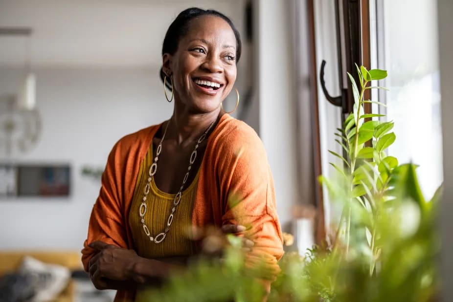 woman smiling