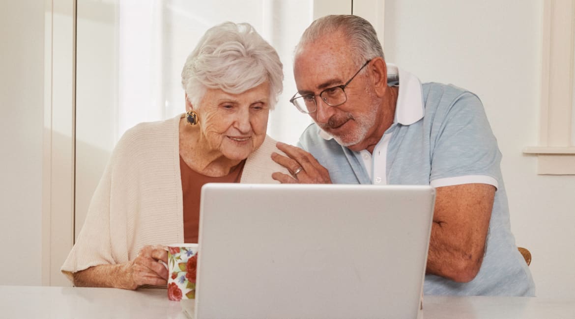 AMP Senior Pair On Computer