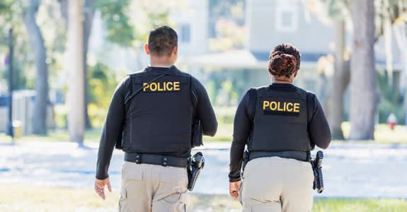 Two police officers on duty