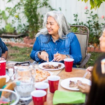 Hispanic family at cookout