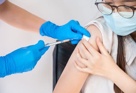 Child getting vaccination