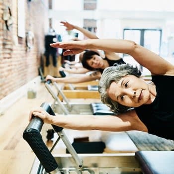 Woman at exercise class