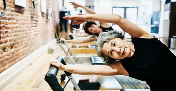 Woman at exercise class