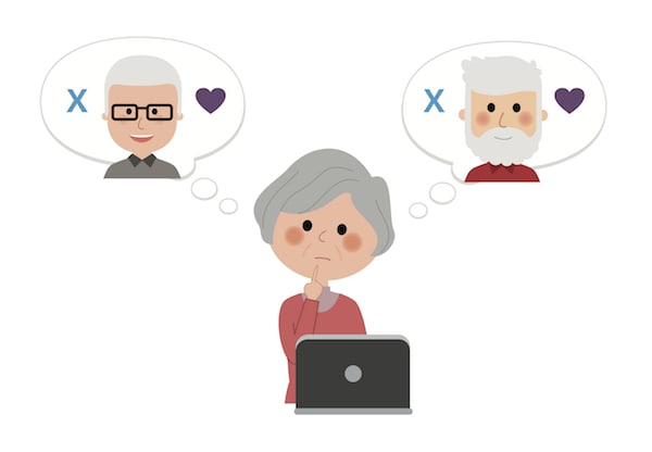 Seniors use dating apps graphic