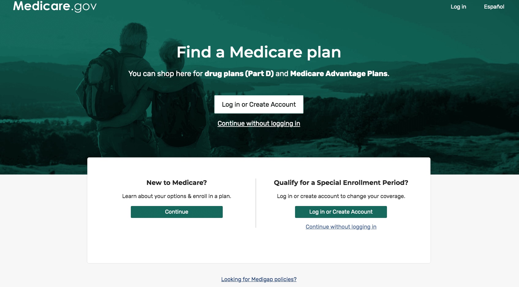 Medicare.gov plan finder tool