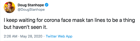 Face mask tan line tweet