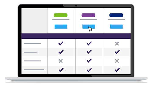 Illustration of comparing plans on laptop.