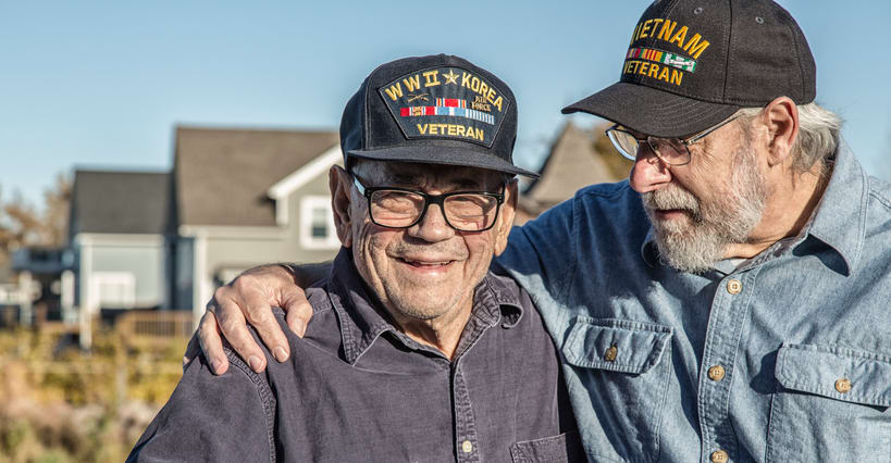 Two Veterans Hugging