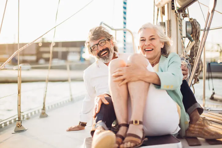 Couple on a sailboat