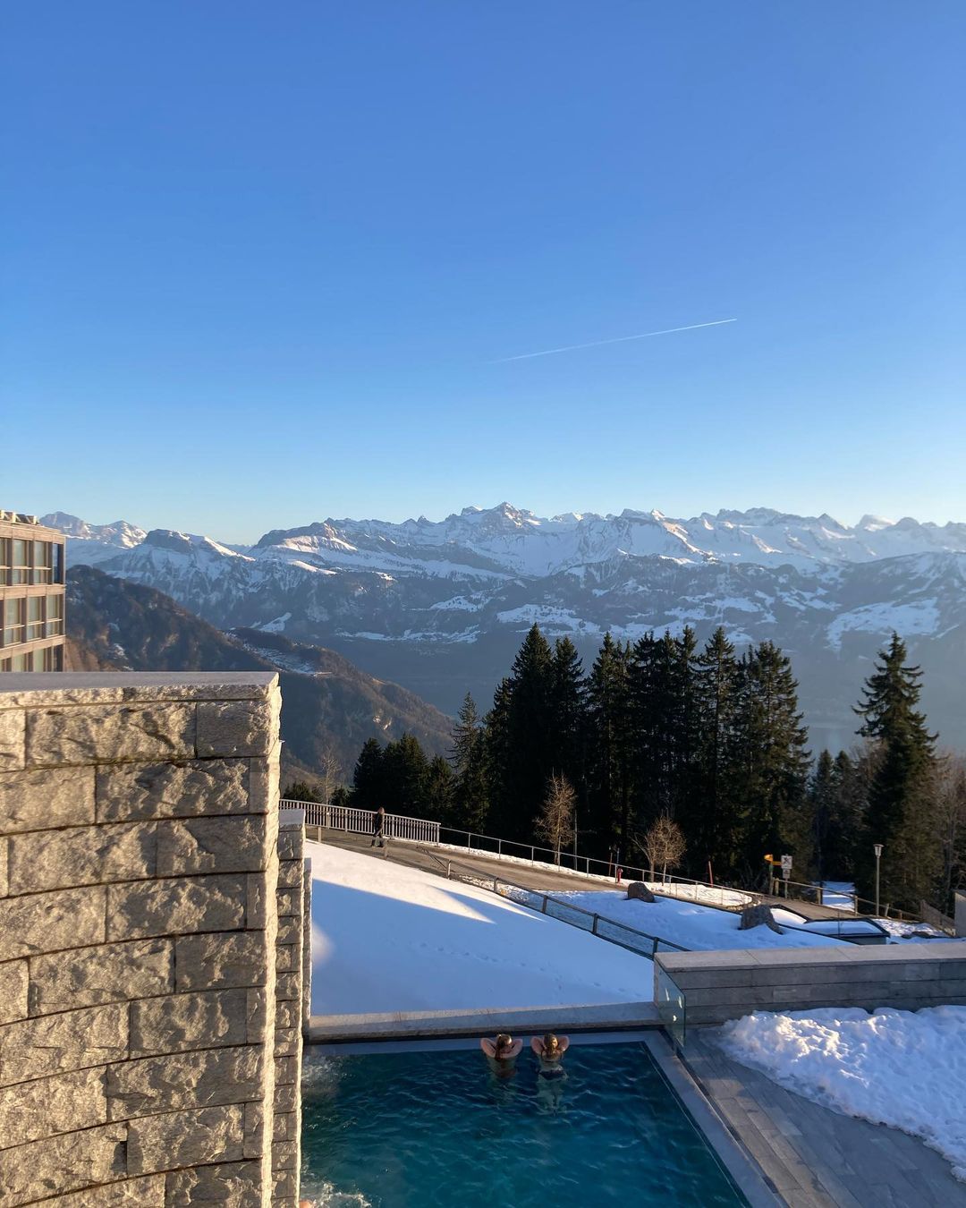Photo by Hotel Rigi Kaltbad on February 10, 2022. May be an image of 2 people and outdoors.