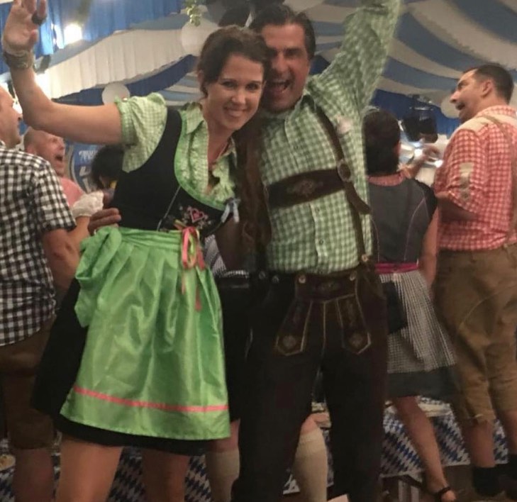 Photo by Gunvor on September 13, 2022. May be an image of 5 people, food, dirndl and text.