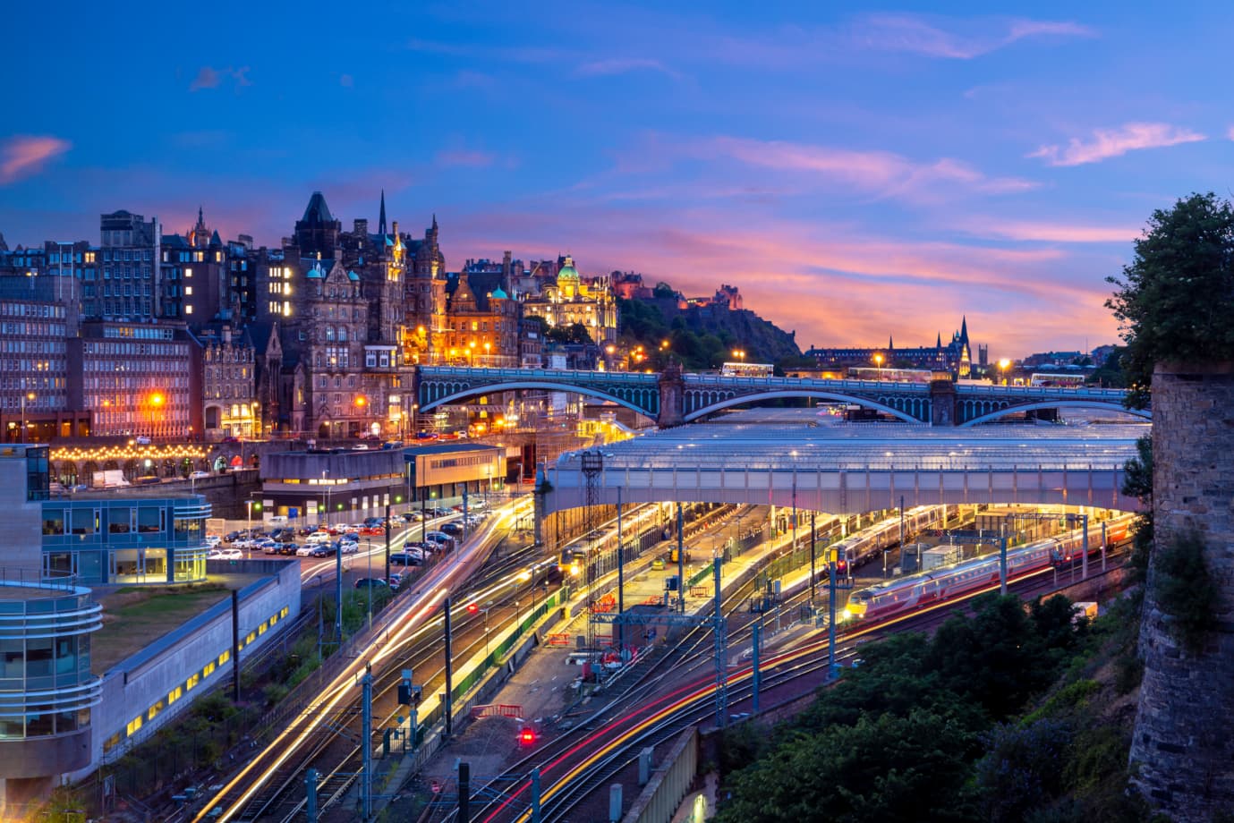waverley station in edinburgh, scotland