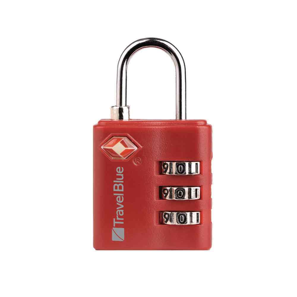 TSA approved red combination padlock travel blue