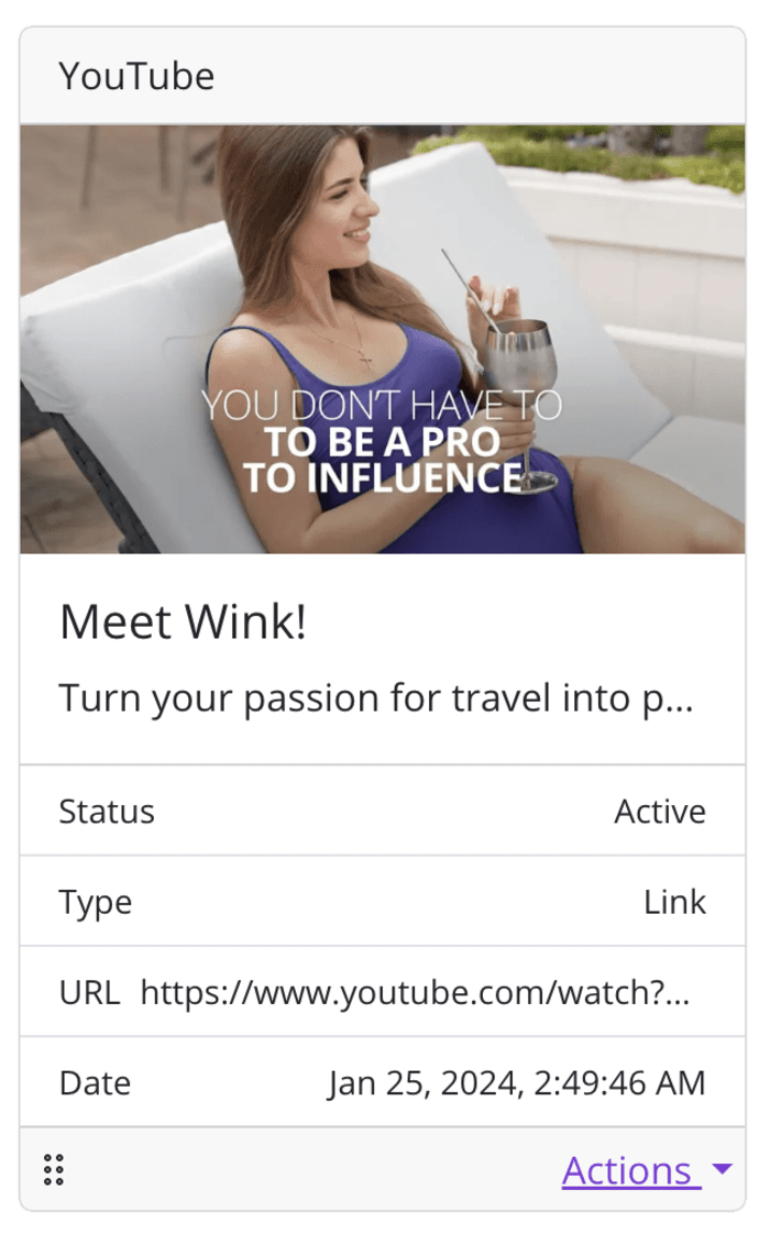 WinkLinks entry