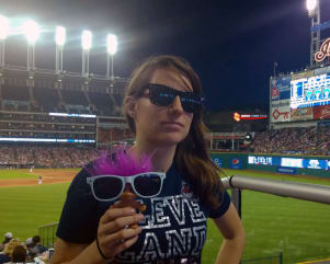 Jayme and me at a Cleveland baseball game