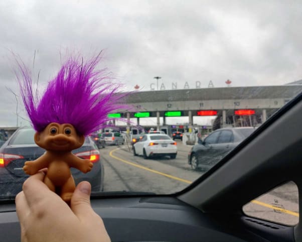 Oswald at Canadian Border in Fort Erie, ON, Canada