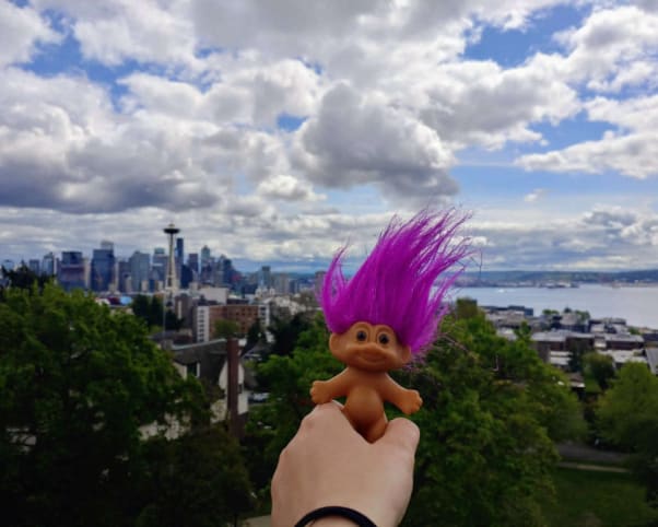 Oswald at Kerry Park in Seattle, WA, USA