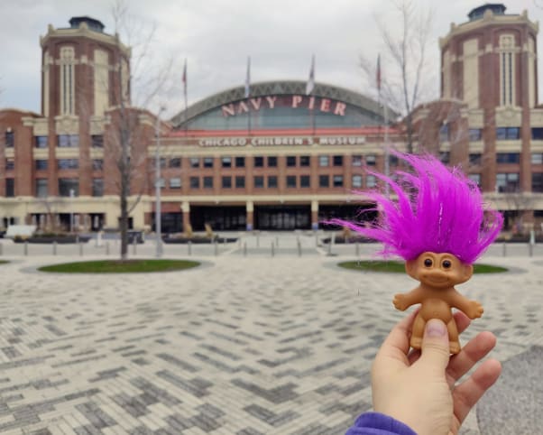 Oswald at Navy Pier in Chicago, IL, USA