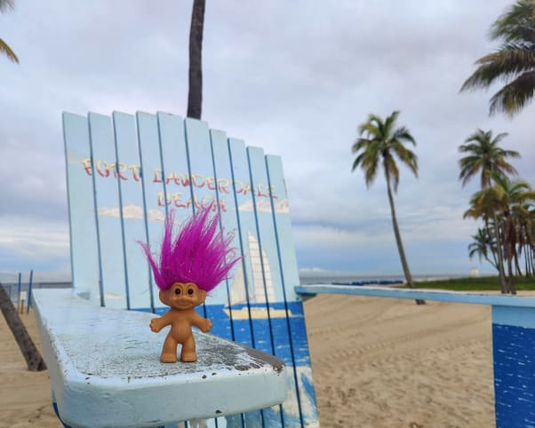 Oswald at Las Olas Beach in Fort Lauderdale, FL, USA