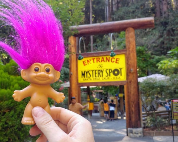 Oswald at The Mystery Spot in Santa Cruz, CA, USA