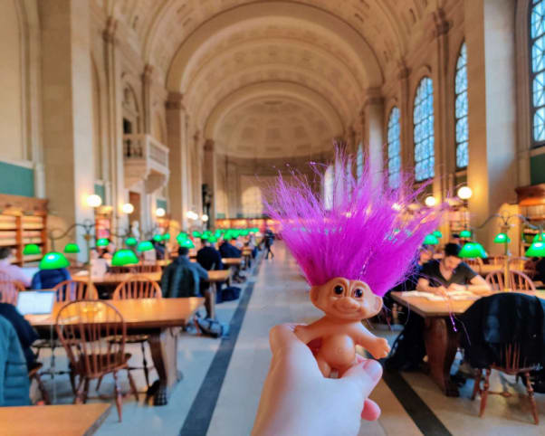 Oswald at Boston Public Library in Boston, MA, USA