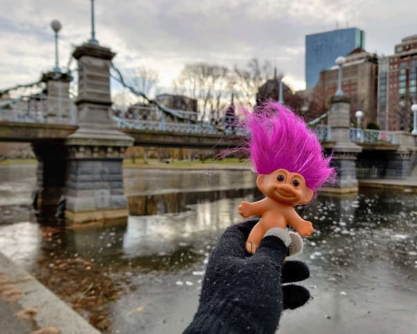 Oswald at Boston Public Garden in Boston, MA, USA