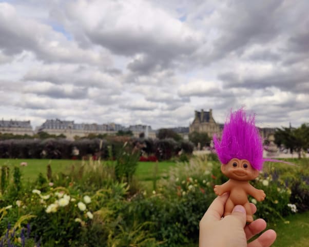 Oswald at Tuileries Garden in Paris, France