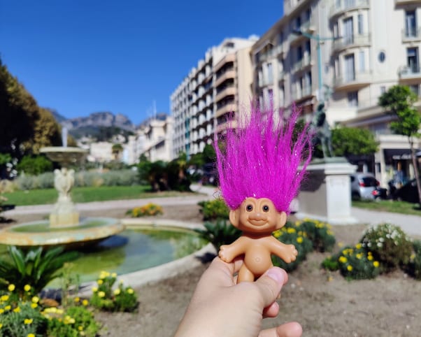 Oswald at Jardins Biovès in Menton, France