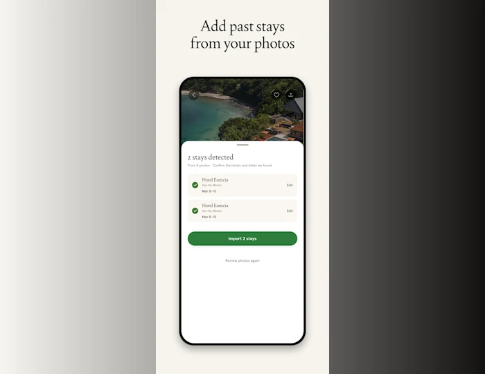 Import stays from photos (if you want)